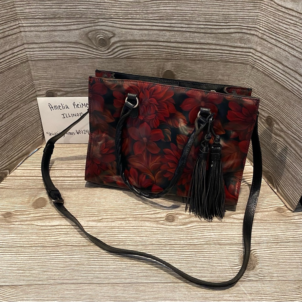 Patricia Nash Red Floral Tote Bag
